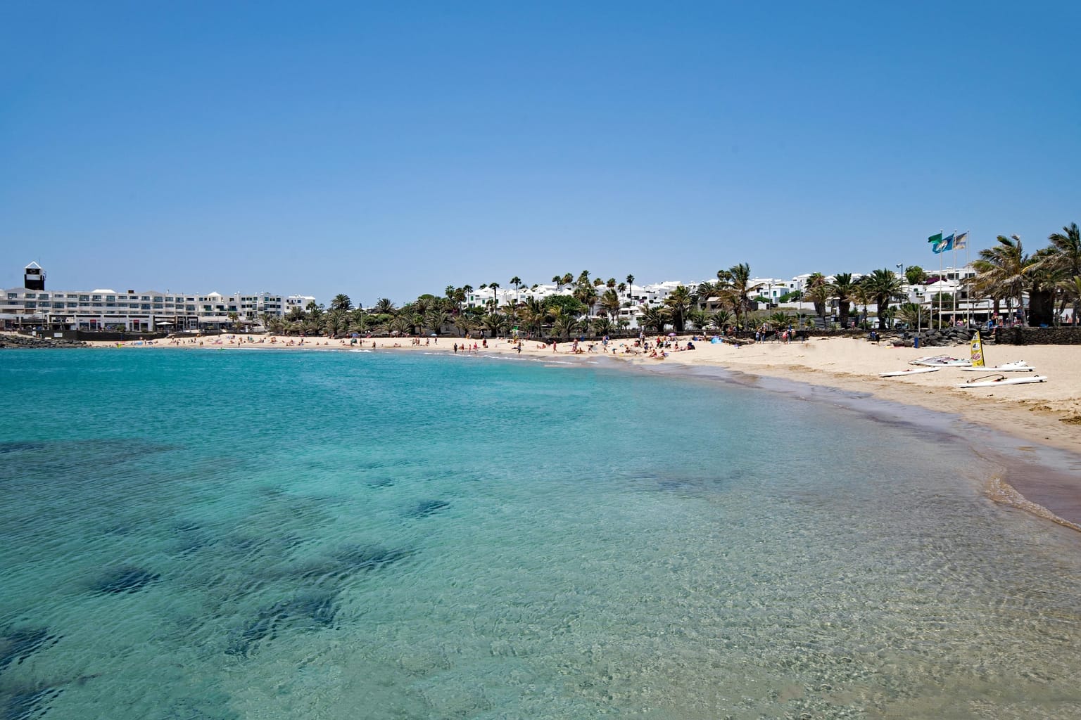 Sunny day at Playa de Las Cucharas, Costa Teguise